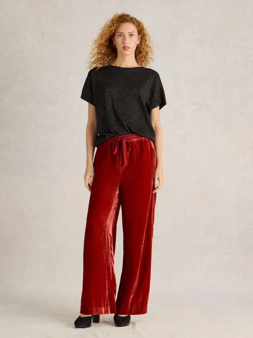 Pantalon large en velours Freda - Dk Orange - 42 Image 2