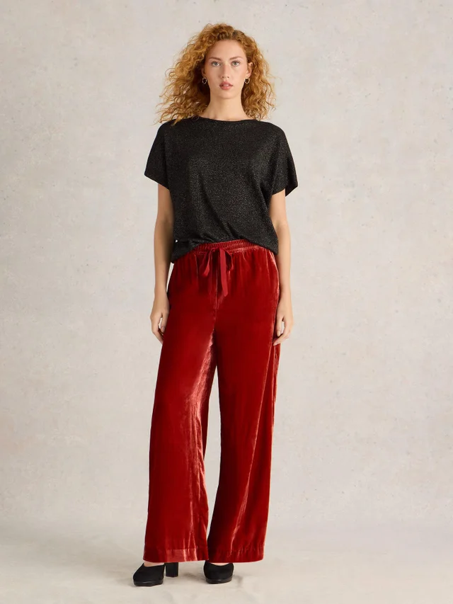 Pantalon large en velours Freda