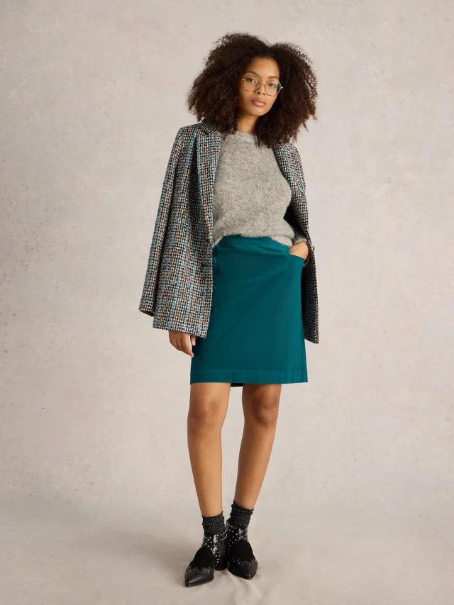 Jupe en velours corail