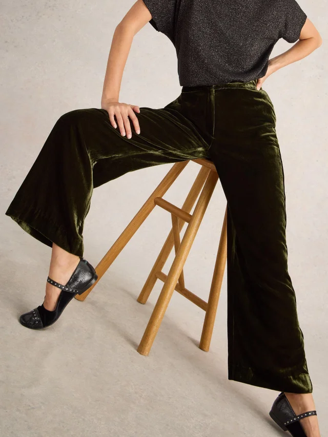 Pantalon large en velours Belle