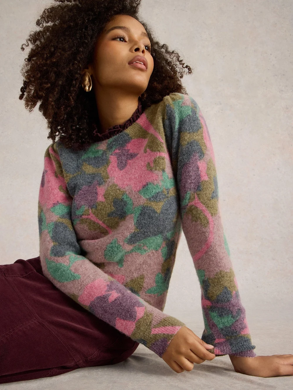 PULL IMPRIMÉ FLORAL JODIE - Green Mlt - 52 Image 1