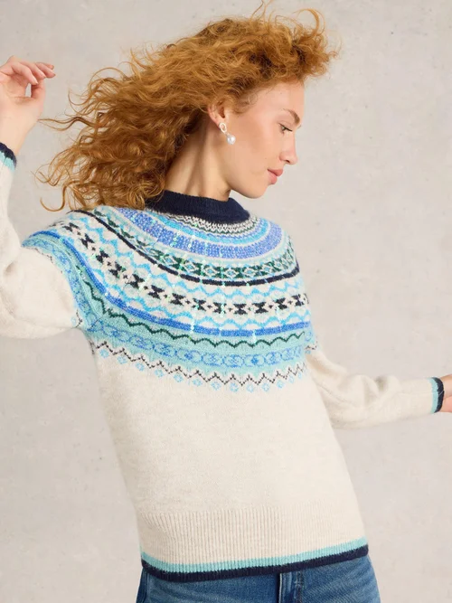 PULL FROSTED FAIRISLE - Nat Mlt - 52 Image 1