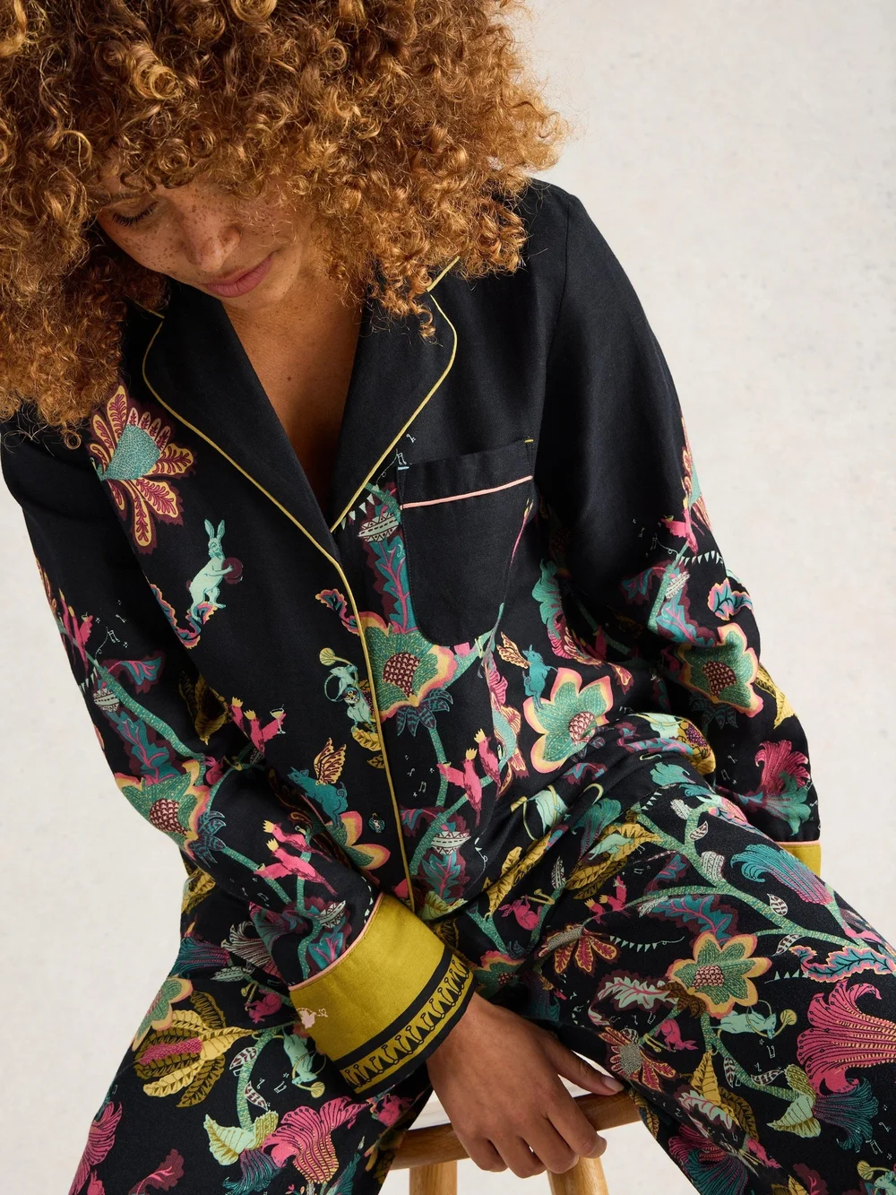 Chemise de pyjama Nina en coton biologique - Blk Pr - XXXL Image 1