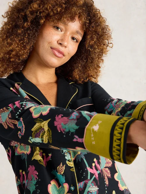 Chemise de pyjama Nina en coton biologique - Blk Pr - XXXL Image 3