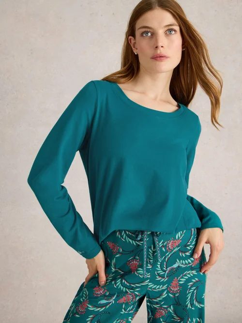 Haut pyjama en jersey Eva - Mid Teal - XXXL Image 1
