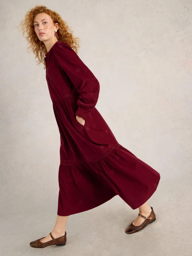 Robe en velours brodée Finn