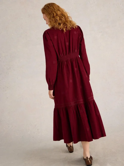Robe en velours brodée Finn - Dk Plum - 52/R Image 4