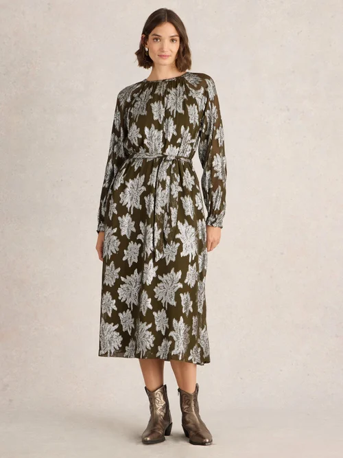 Robe longue Phoebe en jacquard - Green Mlt - 50/R Image 2