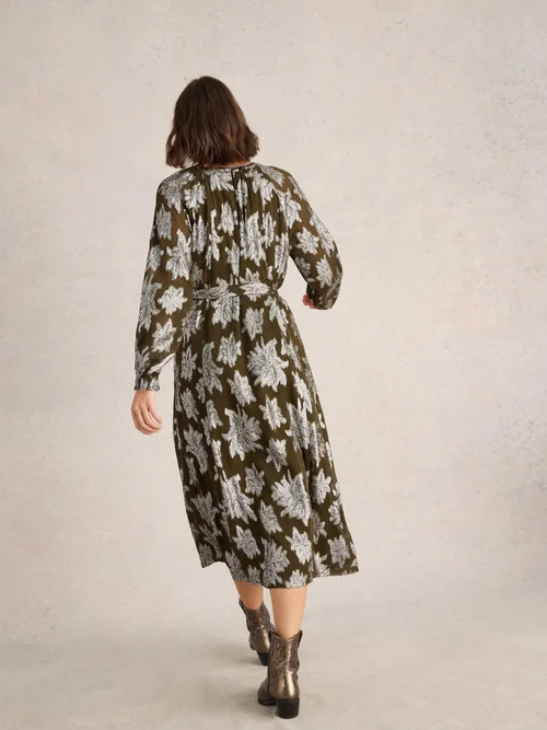Robe longue Phoebe en jacquard - Green Mlt - 50/R Image 4