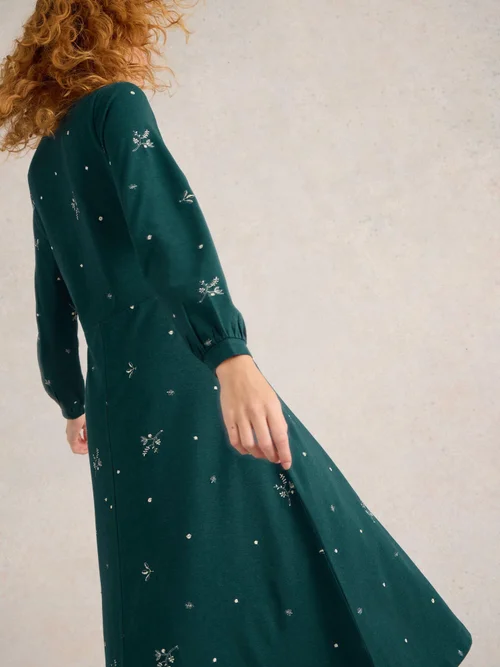 Robe en jersey brodé Megan - Teal Mlt - 52/R Image 4