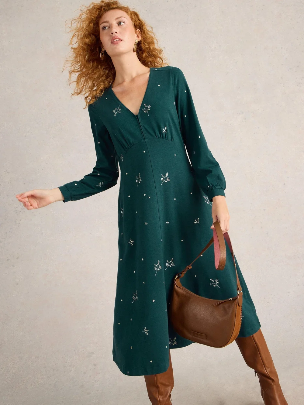 Robe en jersey brodé Megan - Teal Mlt - 52/R Image 1