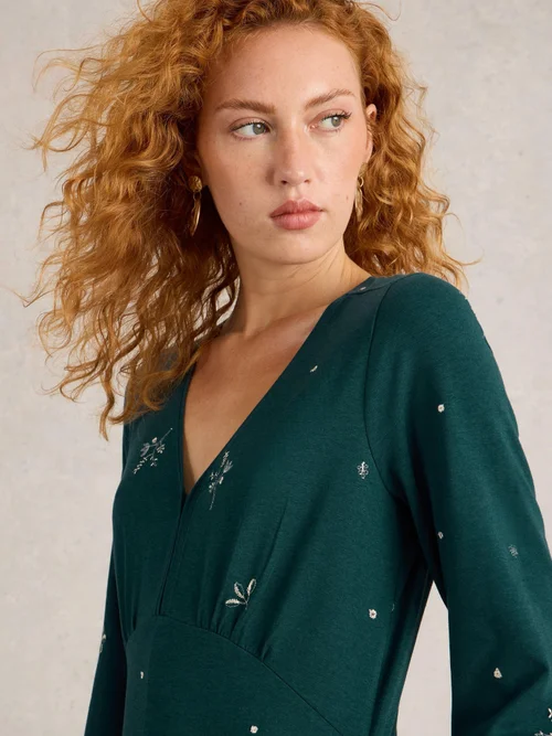 Robe en jersey brodé Megan - Teal Mlt - 52/R Image 3
