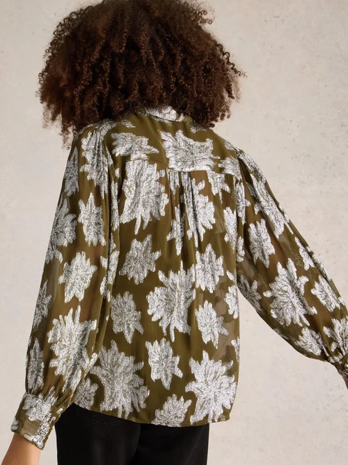 Chemise Phoebe en jacquard - Green Mlt - 46 Image 4