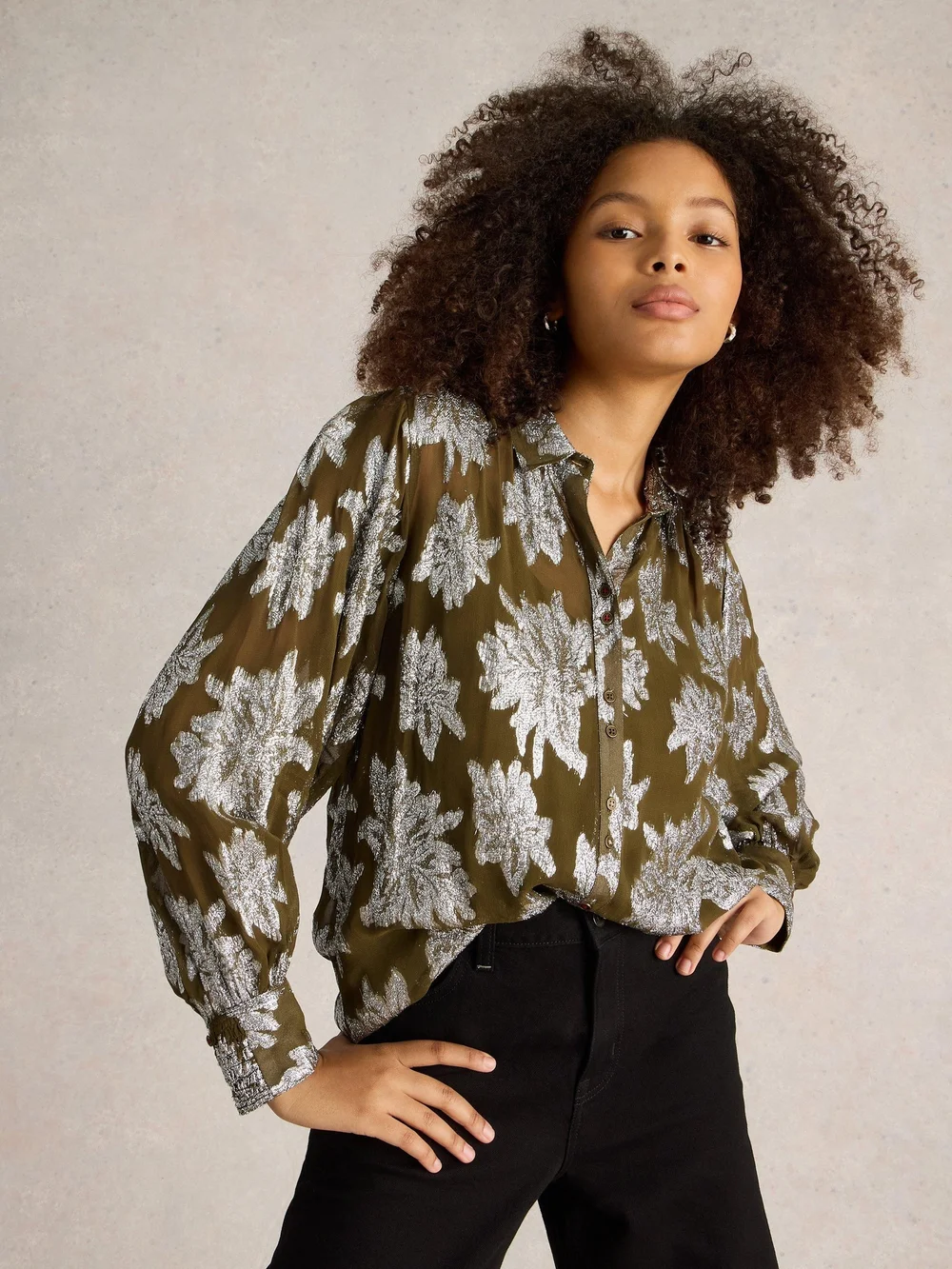 Chemise Phoebe en jacquard - Green Mlt - 52 Image 1