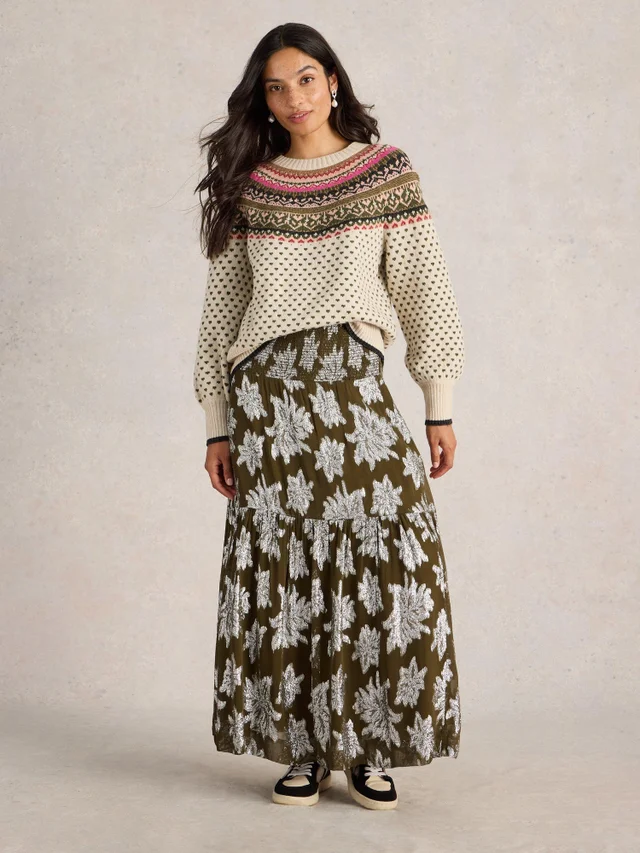 Jupe longue Phoebe en jacquard