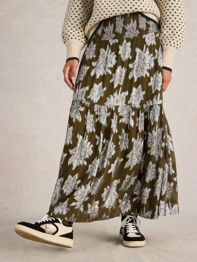 Jupe longue Phoebe en jacquard