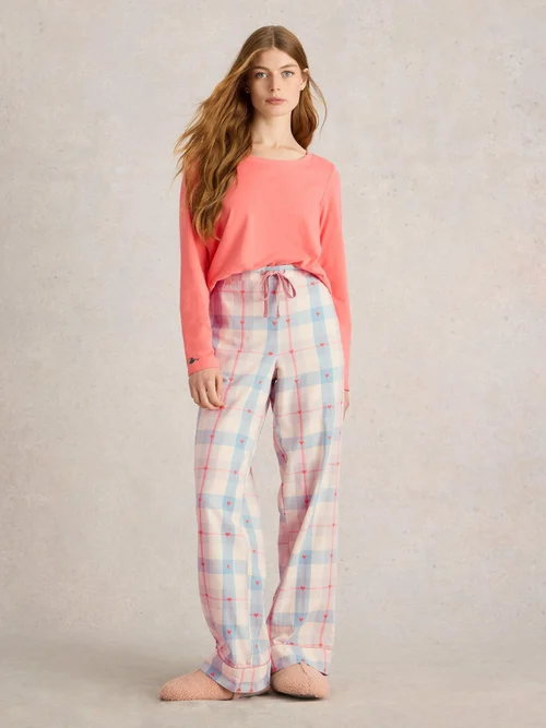 Pantalon de pyjama Nina en jersey à carreaux biologique - Grey Mlt - S/R Image 2
