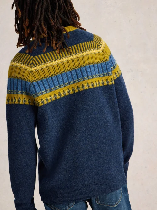 Pull à col rond Fairisle - Navy Multi - XXXL Image 4