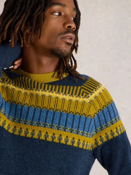 Pull à col rond Fairisle - Navy Multi - XXXL Image 3