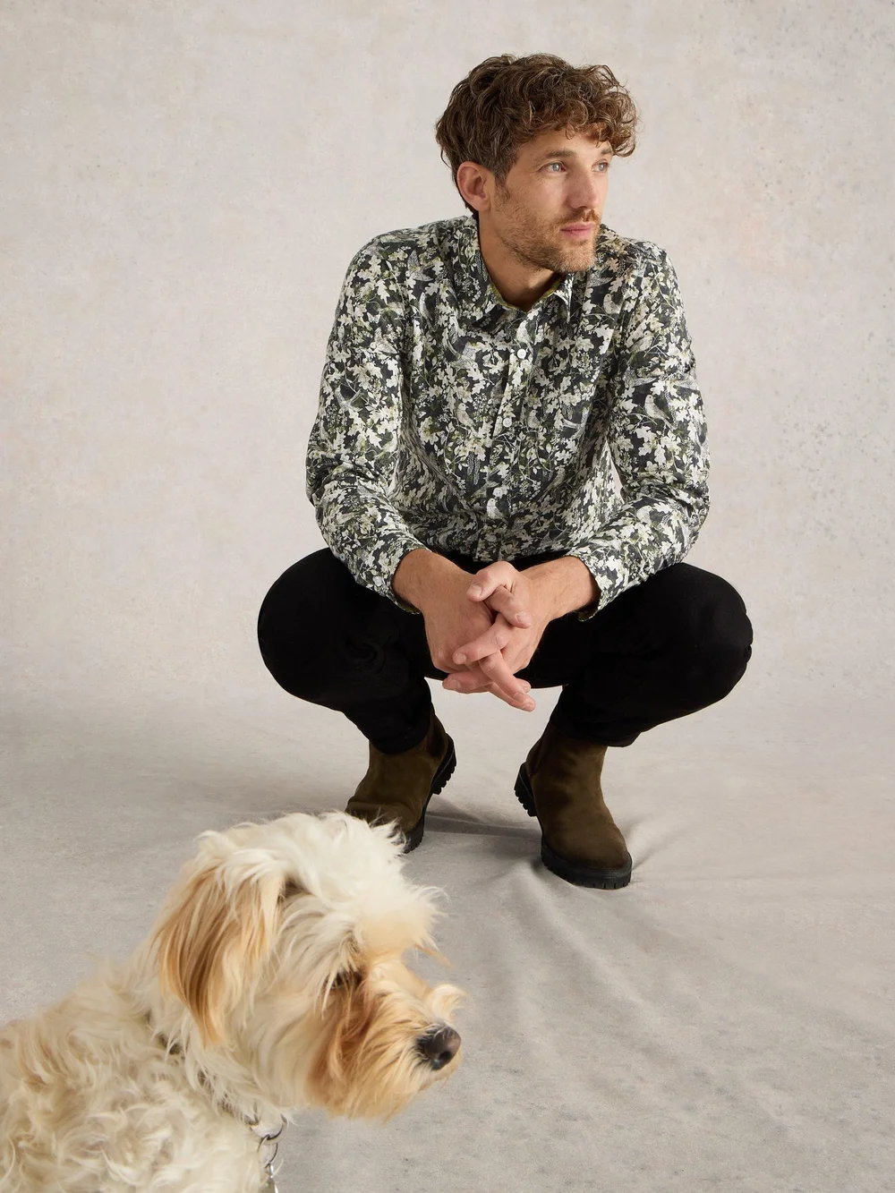 Chemise imprimée oiseaux Hawthorn - Blk Mlt - XS Image 1
