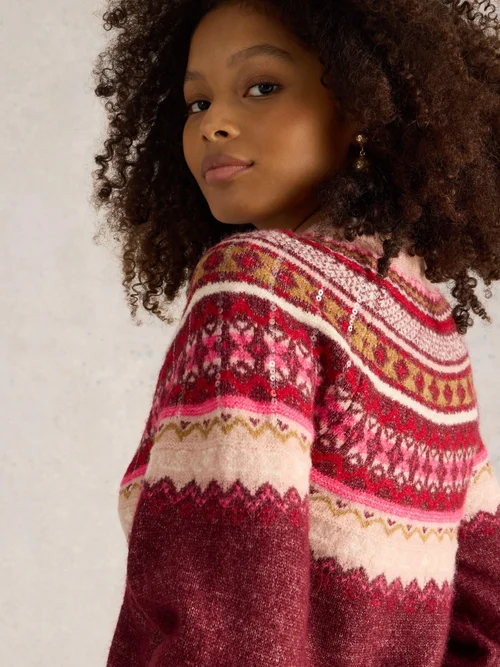 PULL FROSTED FAIRISLE - Plum Mlt - 52 Image 1