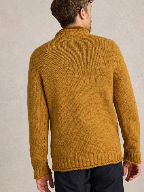 Pull à col rond et motif torsadé - Mid Yellow - XXL Image 4