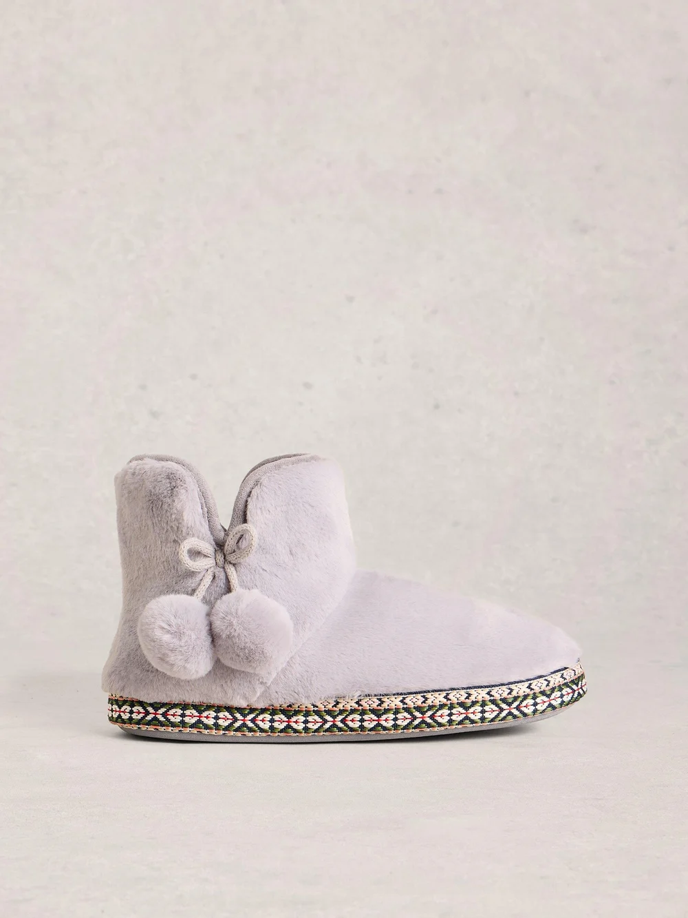 Chaussons bottines en fausse fourrure - Mid Grey - S Image 1
