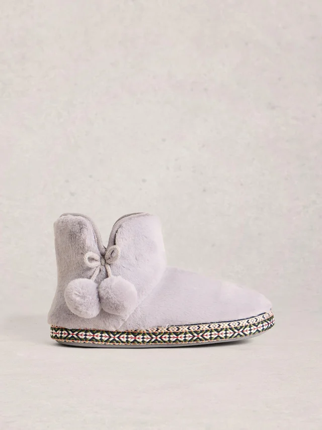 Chaussons bottines en fausse fourrure