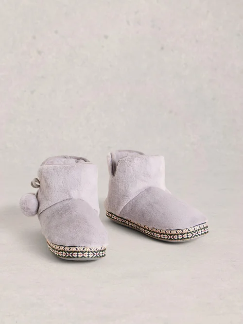 Chaussons bottines en fausse fourrure - Mid Grey - S Image 2