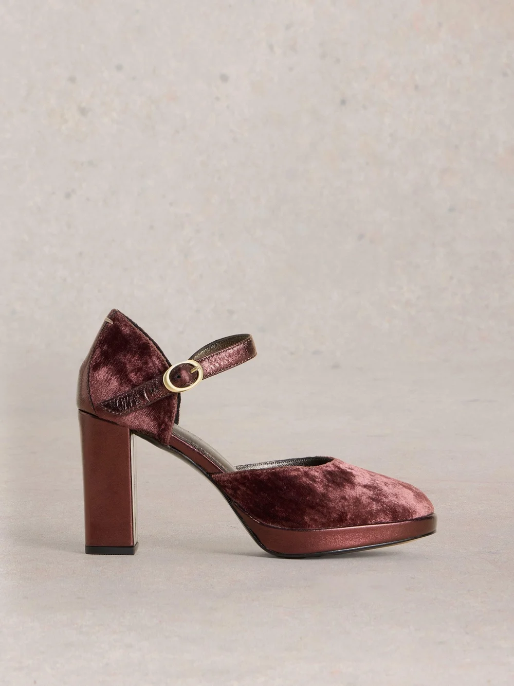 Chaussures à plateforme Priscilla en velours - Dk Plum - 37 Image 1