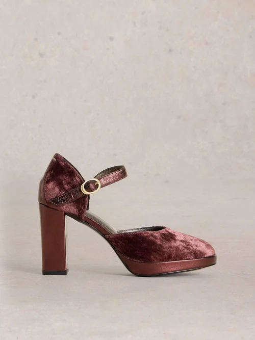 Chaussures à plateforme Priscilla en velours - Dk Plum - 37 Image 1