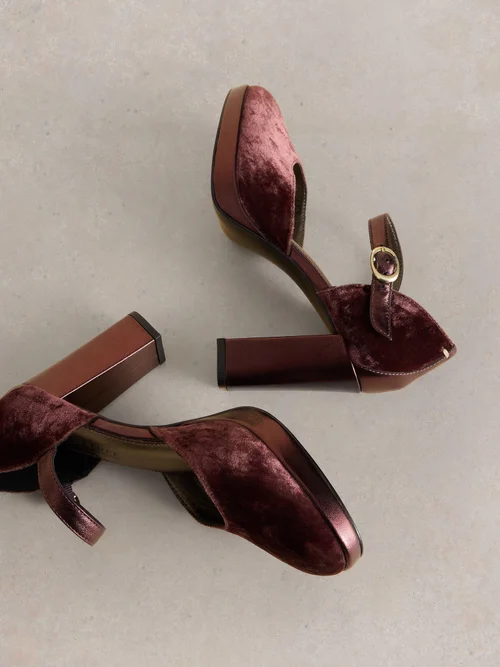 Chaussures à plateforme Priscilla en velours - Dk Plum - 37 Image 3