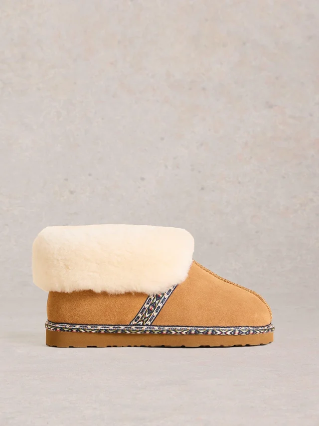 Bottines en daim et peau de mouton