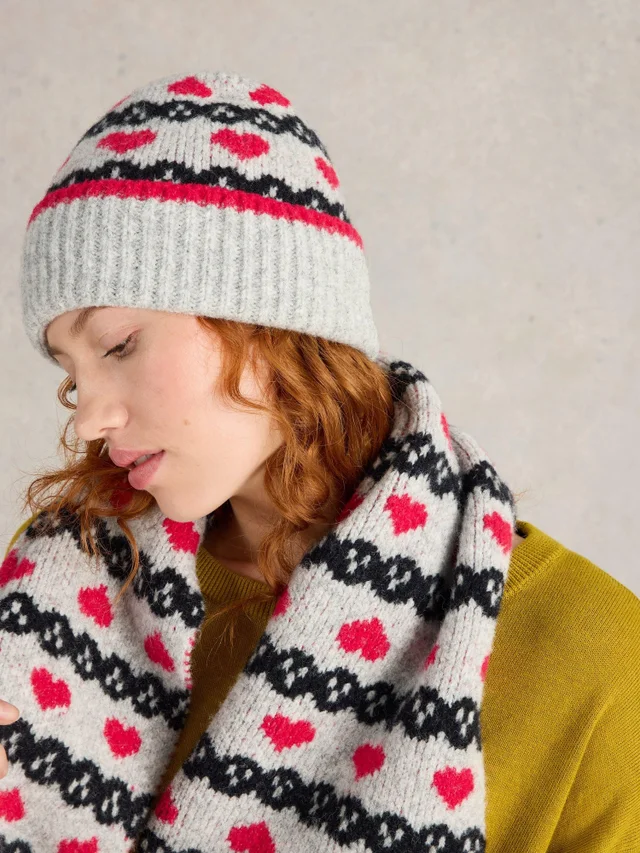 Bonnet Fairisle Heart