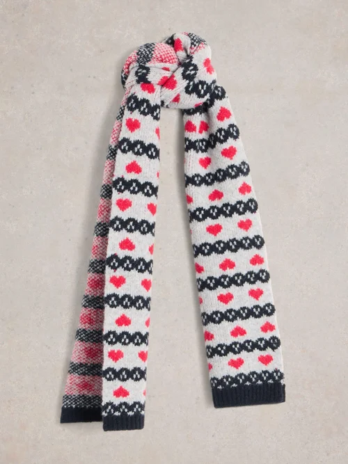 Écharpe Fairisle à motif cœur Image 3