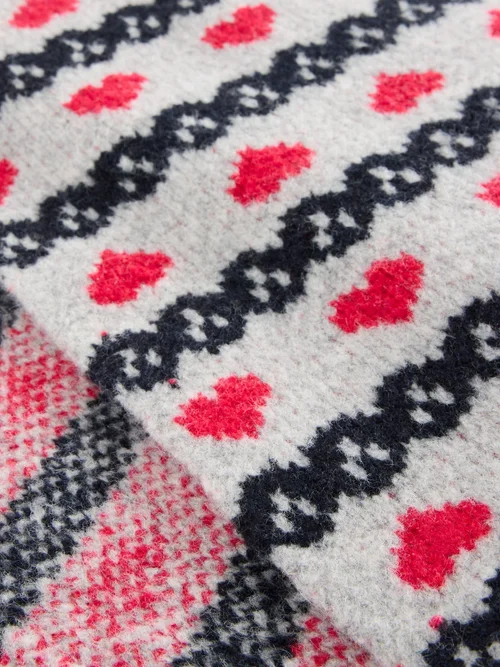 Écharpe Fairisle à motif cœur Image 4