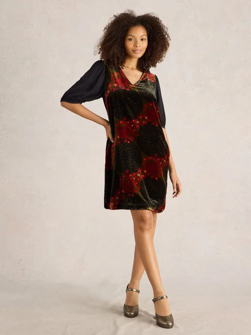 Robe en velours mélangé Cleo - Green Pr - 38/R Image 2