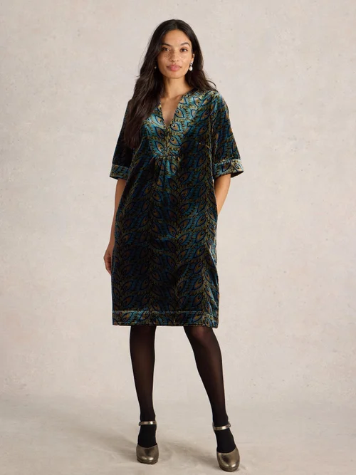 Robe en velours mélangé Ash - Teal Pr - 42/R Image 2