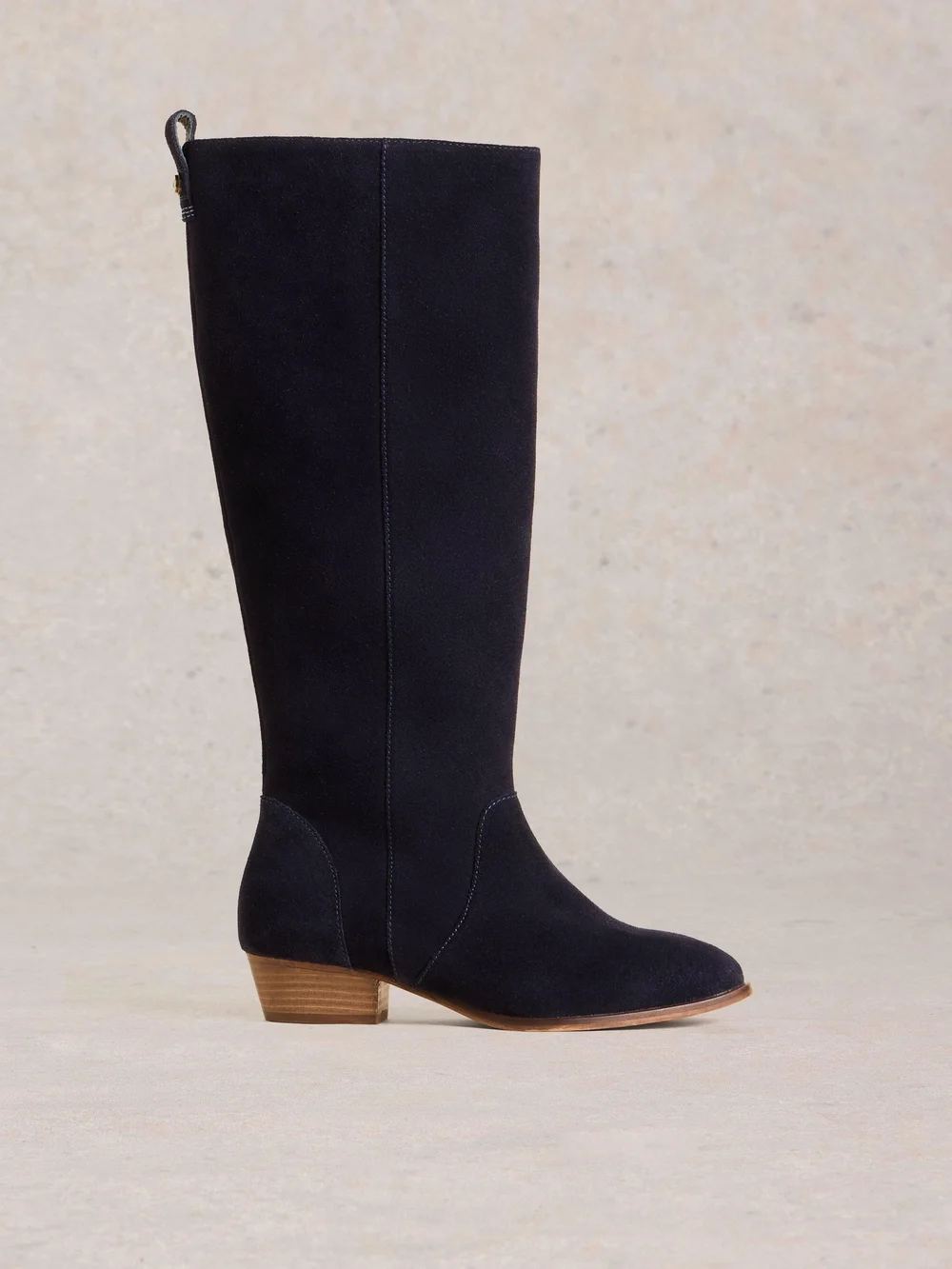 Bottes en daim à large coupe montant jusqu'aux genoux - Dark Navy - 38 Image 1