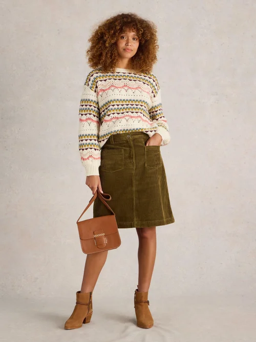 Jupe en velours côtelé biologique Melody - Khaki Grn - 52 Image 2