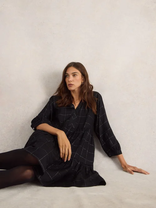 Robe à carreaux Orla - Blk Mlt - 42 Image 1