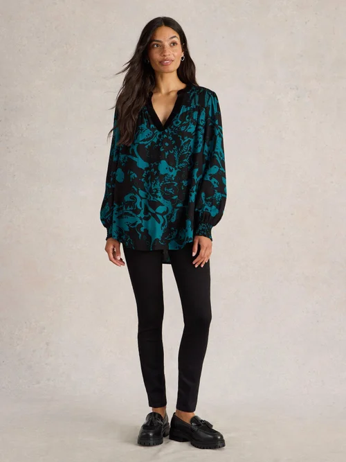 Top long imprimé Bay - Teal Mlt - 52/R Image 2