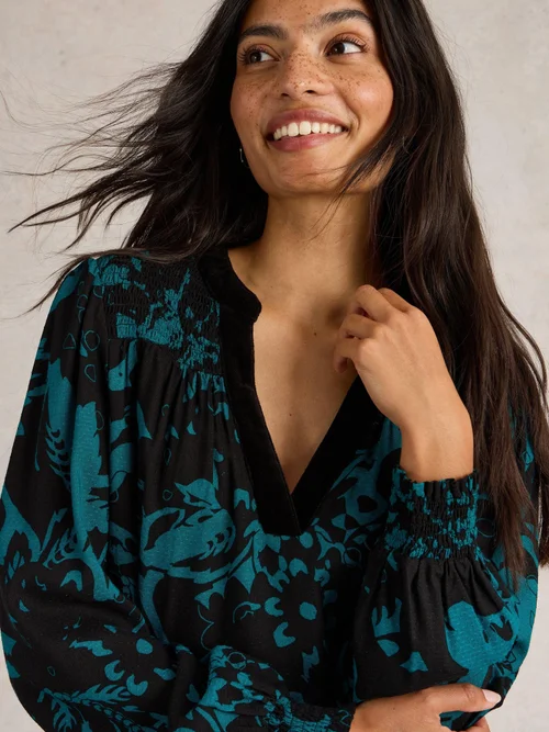 Top long imprimé Bay - Teal Mlt - 52/R Image 3