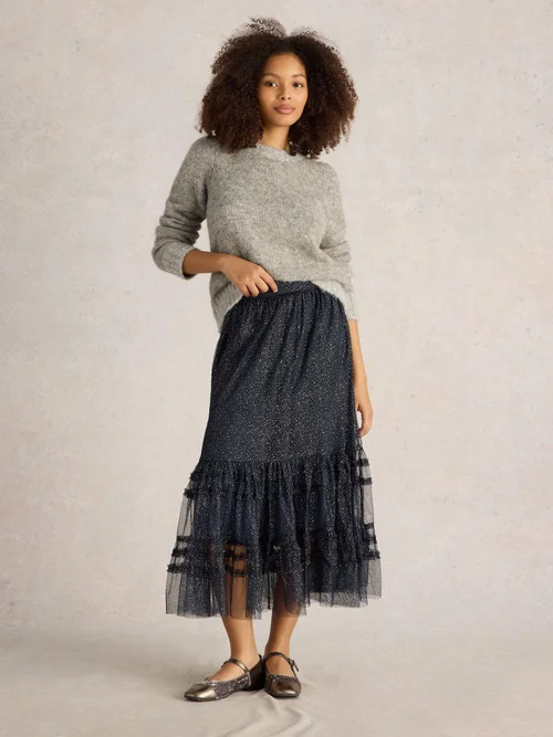 Jupe Nova en tulle scintillant - Navy Multi - 52 Image 2