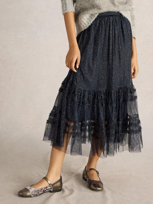 Jupe Nova en tulle scintillant - Navy Multi - 52 Image 1