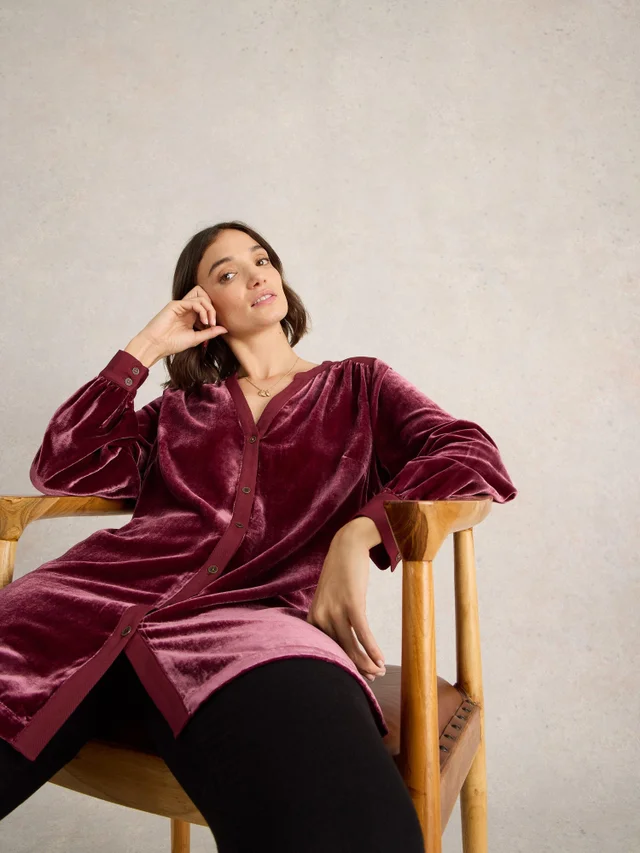 Tunique en velours olive