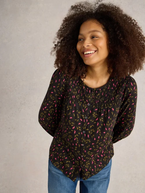 Top froncé DANIELLA - Blk Pr - 52 Image 3