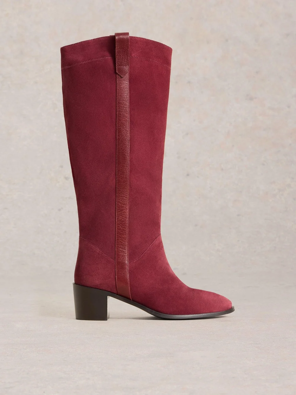 Bottes en daim Izzy montant jusqu'aux genoux - Dk Red - 41 Image 1