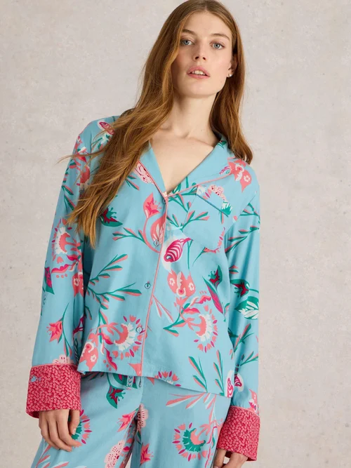 Chemise de pyjama Nina en coton biologique - Blue Pr - XXXL Image 3