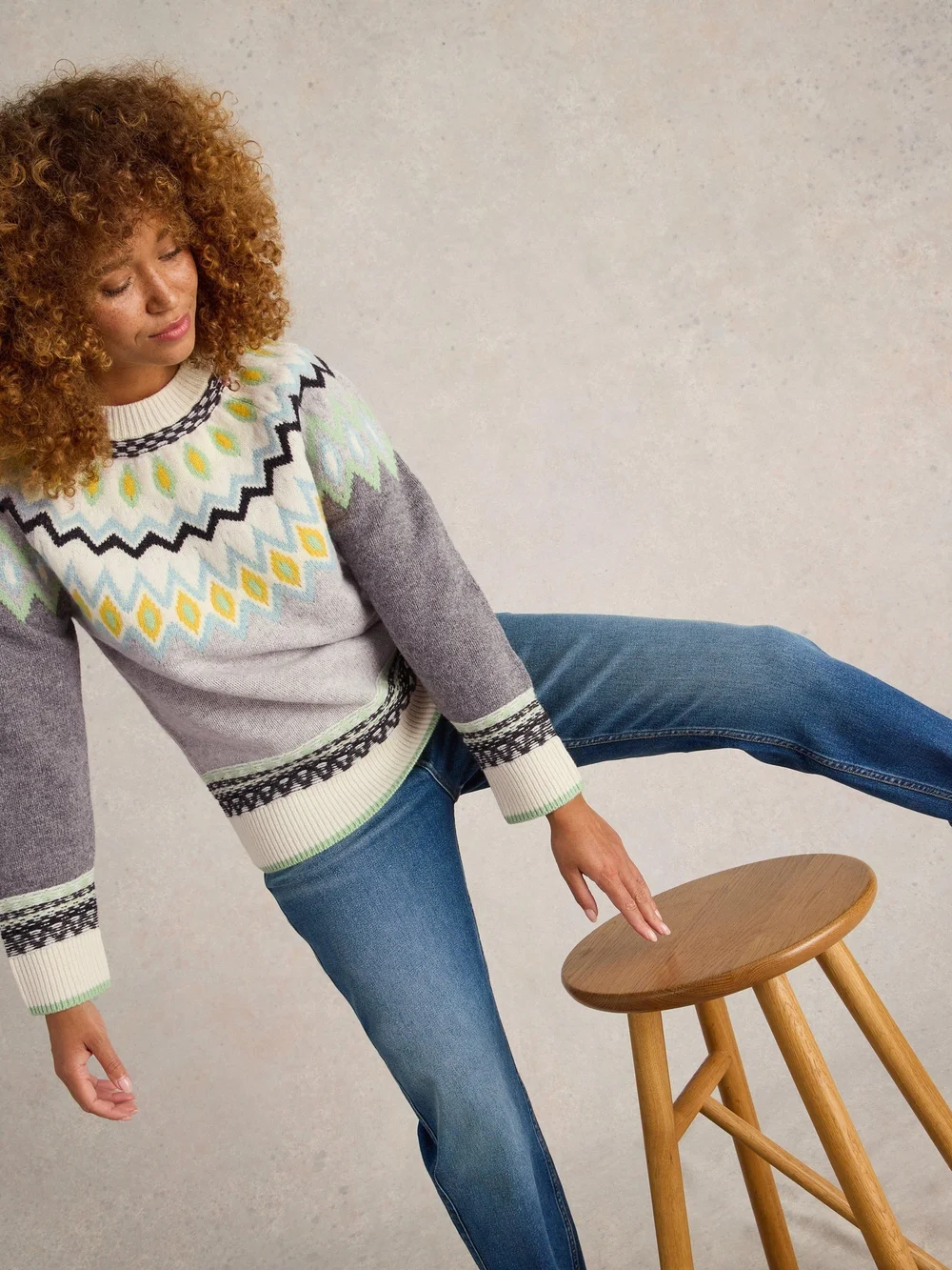 PULL SUNSET FAIRISLE - Grey Mlt - 52/R Image 1